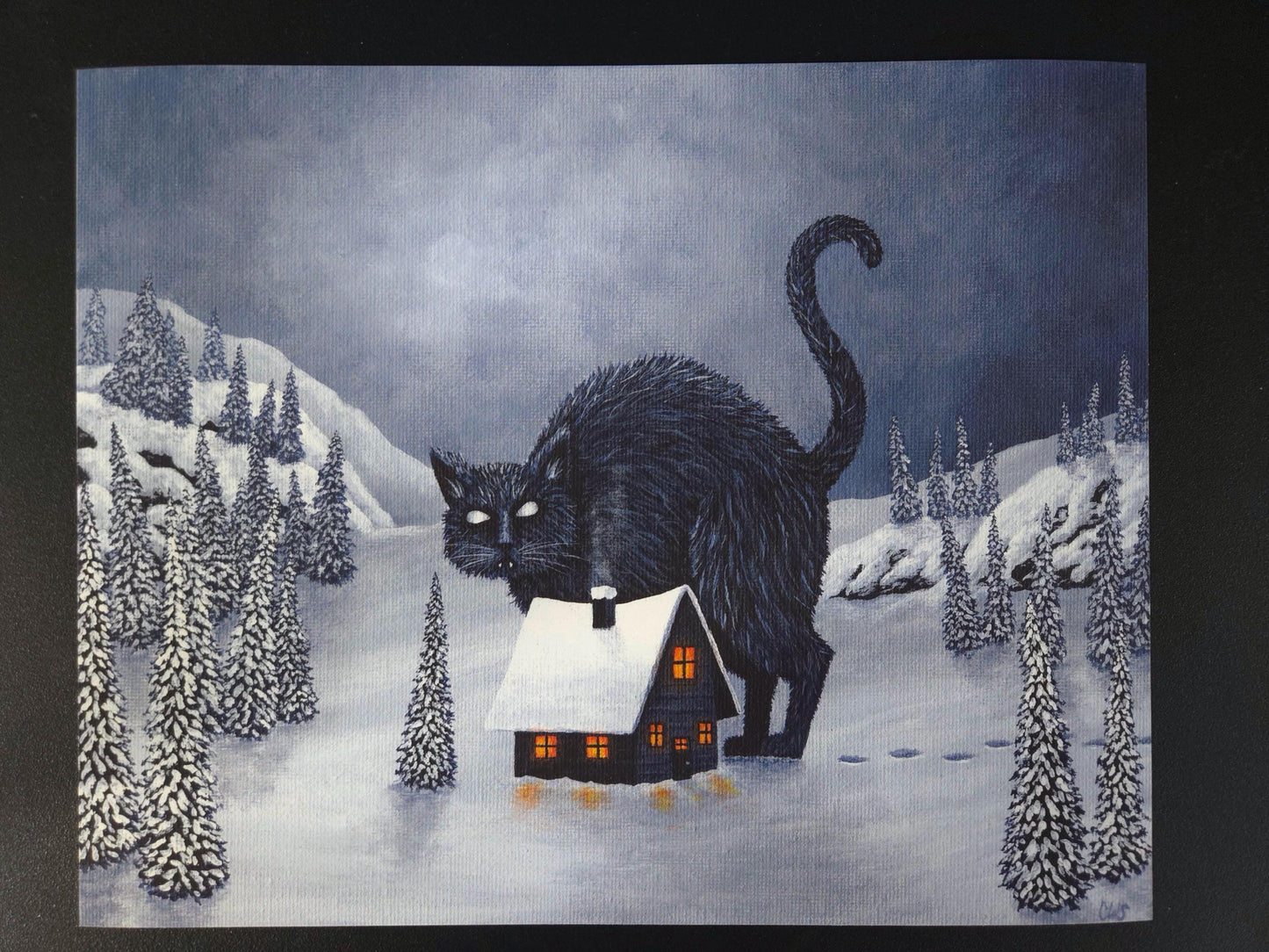 "Yuletide Warden" Yule Cat Fine Art Print