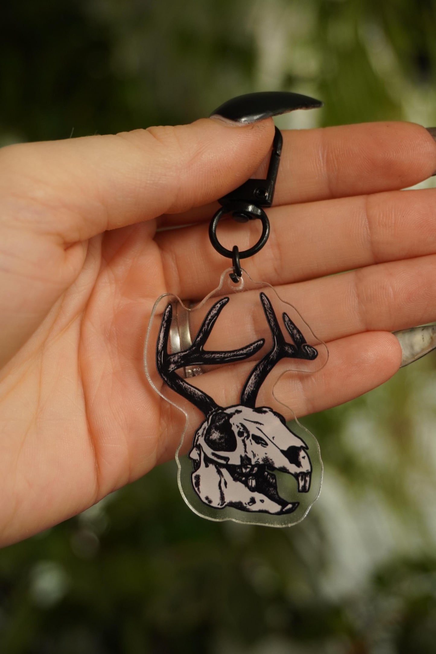 Jackalope Skull Acrylic Keychain