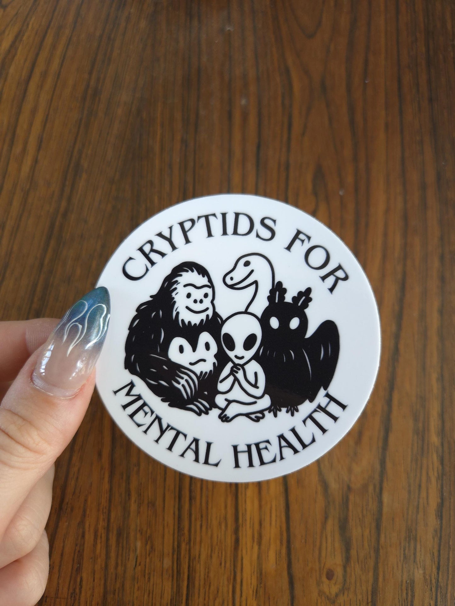 Cryptids For Mental Health Sticker