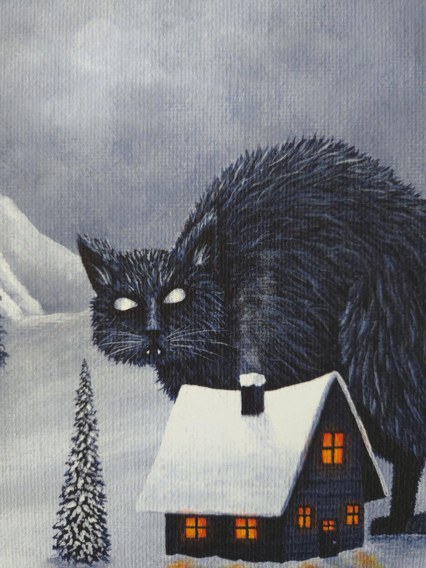 "Yuletide Warden" Yule Cat Fine Art Print