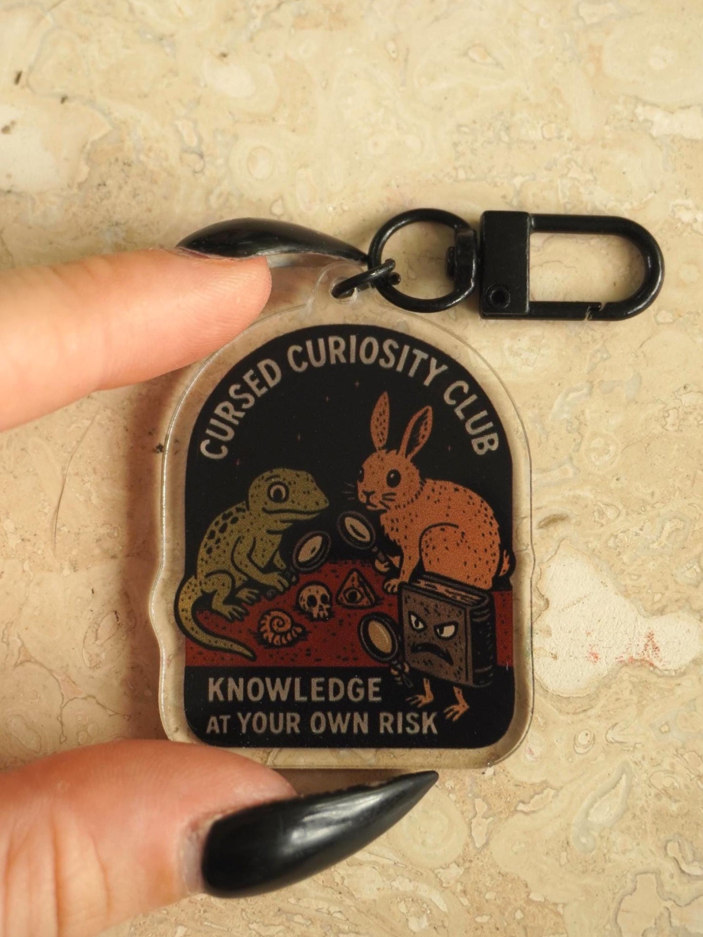 Cursed Curiosity Club Acrylic Keychain