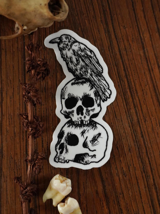 Skulls and Crow Sticker