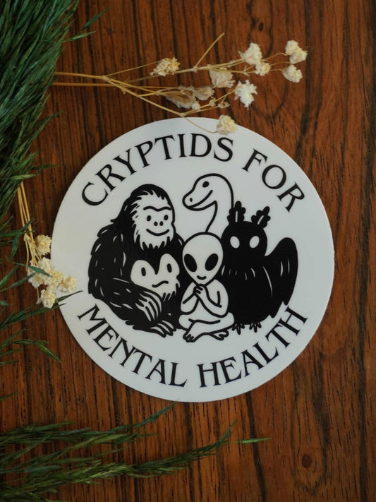 Cryptids For Mental Health Sticker