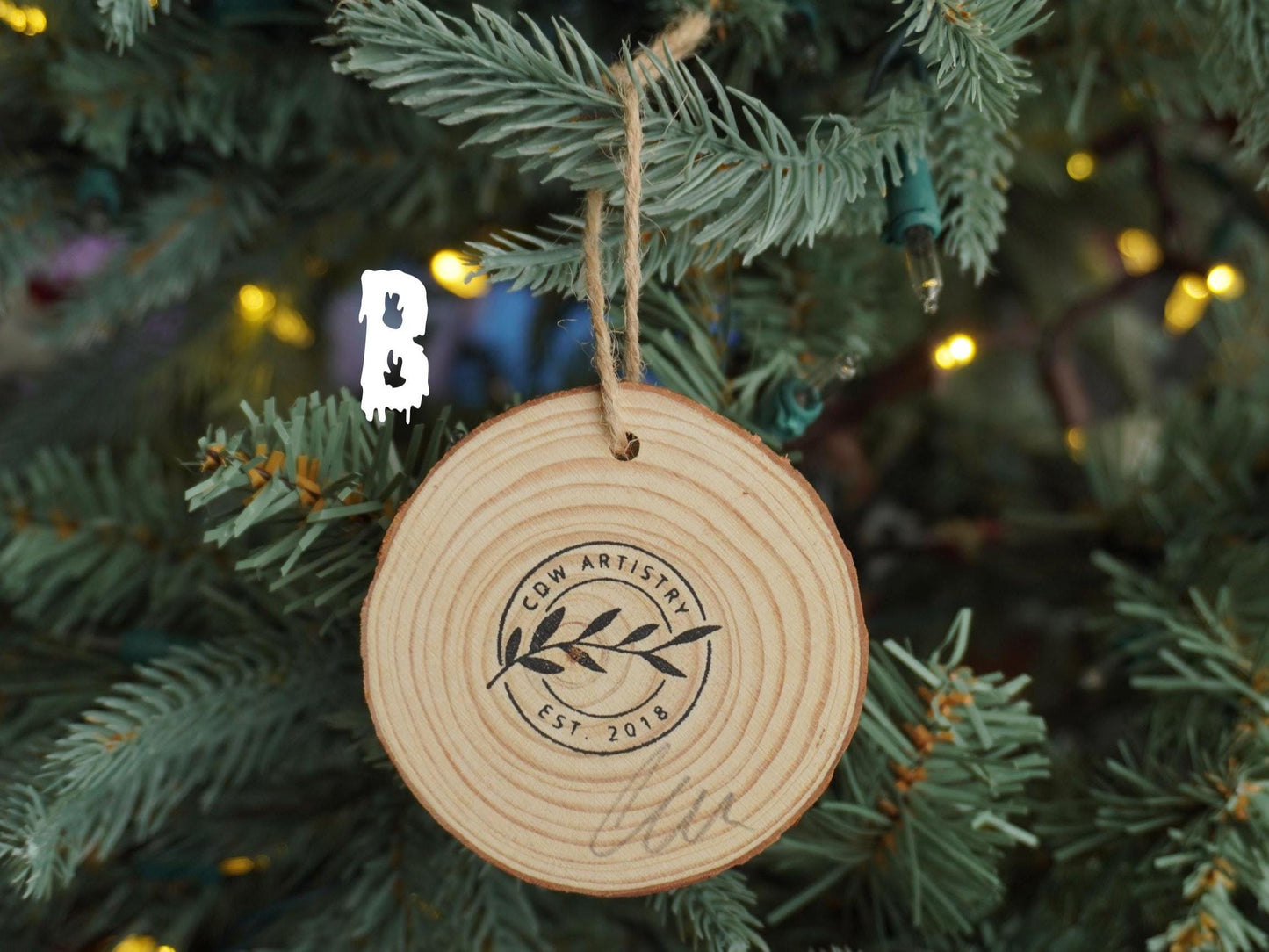 UFO Hand Painted Wood Ornament, Holiday Decor, Gallery Wall