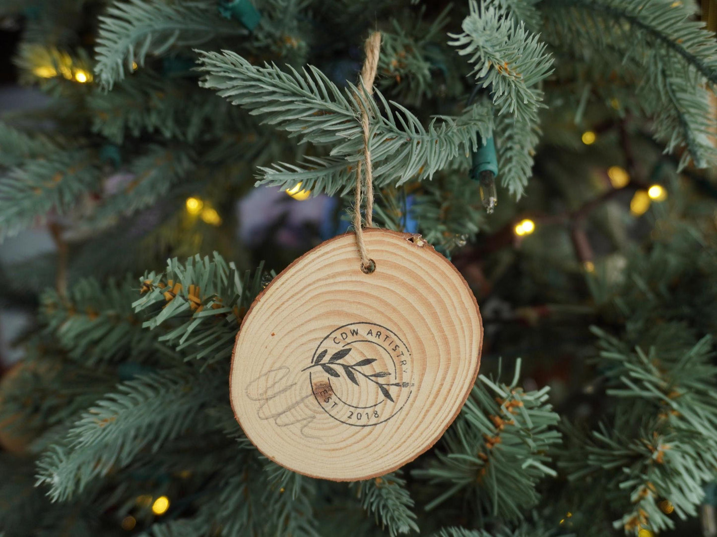 Autumn Ghosts Ornament, Hand Painted Mini Wood Round, Holiday Decor