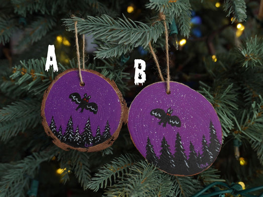 Mothman Hand Painted Wood Ornament, Holiday Decor, Gallery Wall