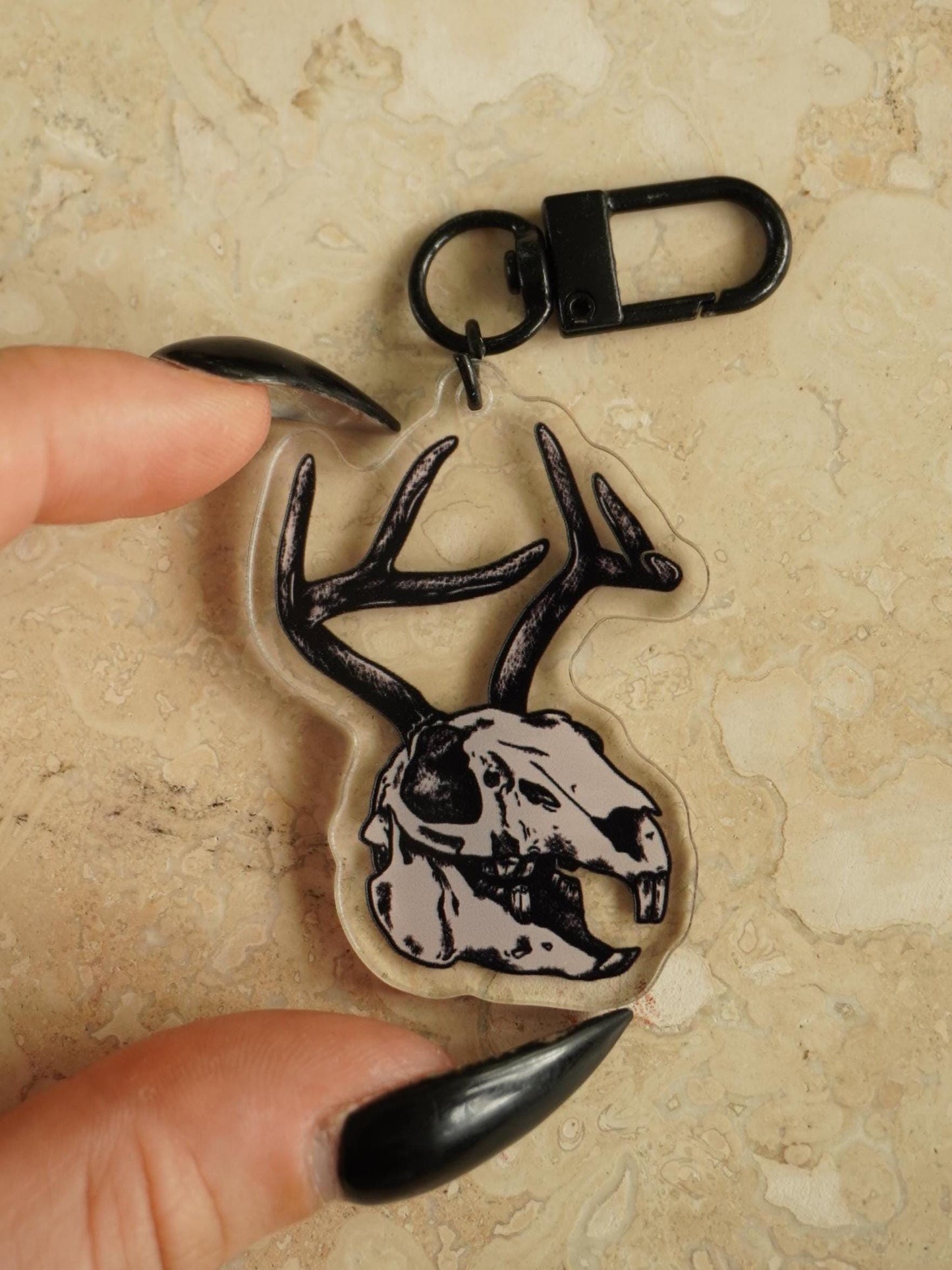 Jackalope Skull Acrylic Keychain