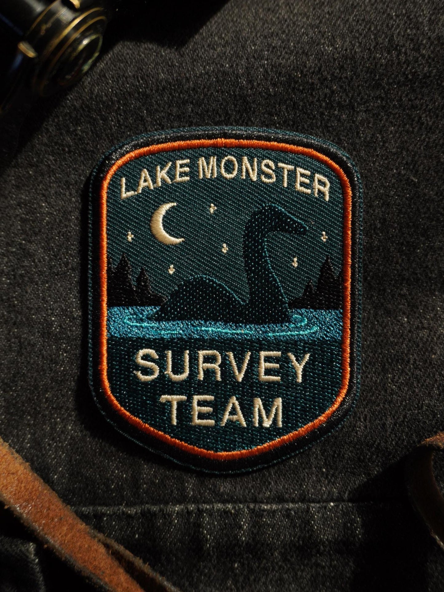 Lake Monster Survey Team Embroidered Iron-On Patch