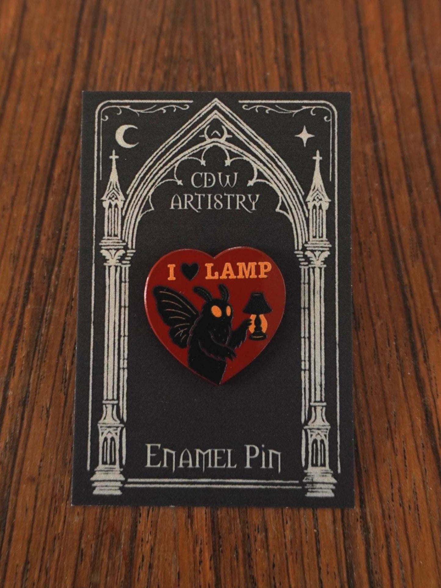 I Love Lamp Enamel Pin, Rubber Clutch
