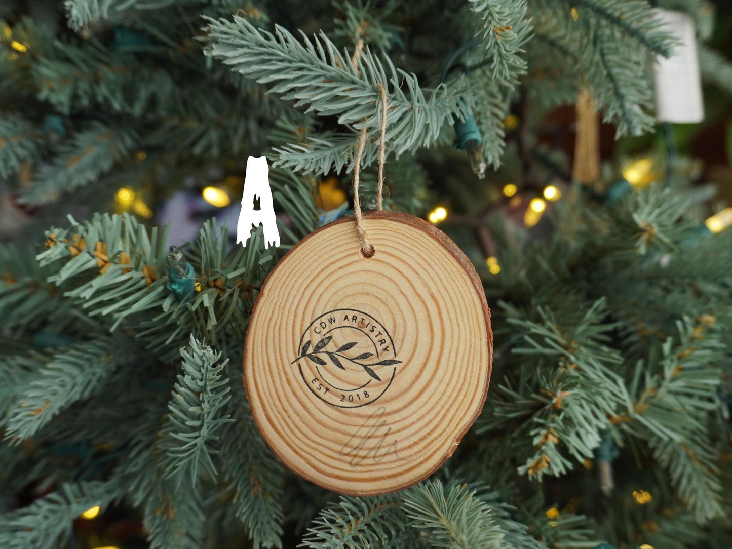 Krampus Ornament, Hand Painted Mini Wood Round, Christmas, Holiday Decor