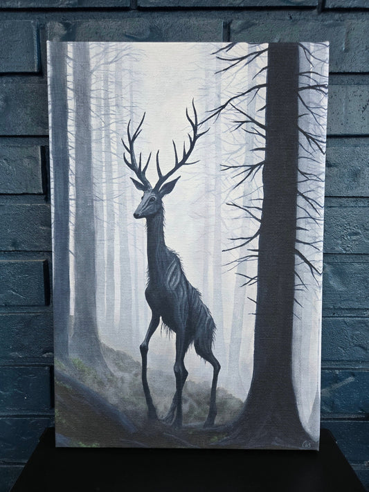 "Forest Guardian" Not-Deer Stretched Canvas Fine Art Print