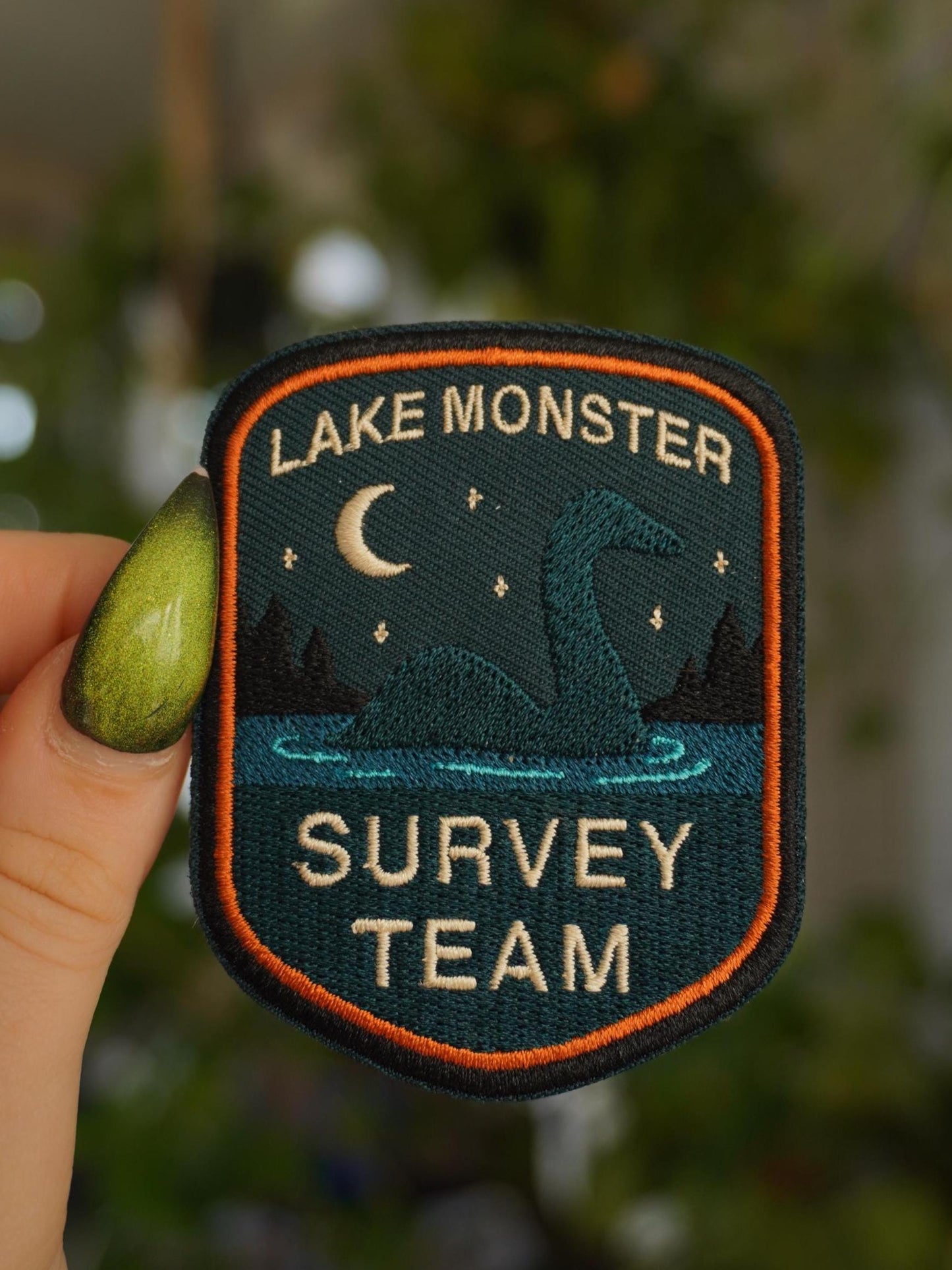 Lake Monster Survey Team Embroidered Iron-On Patch