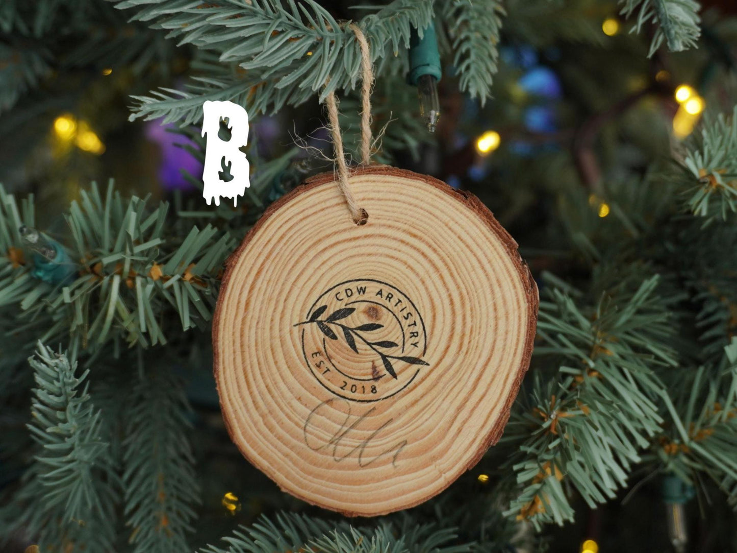 Krampus Ornament, Hand Painted Mini Wood Round, Christmas, Holiday Decor