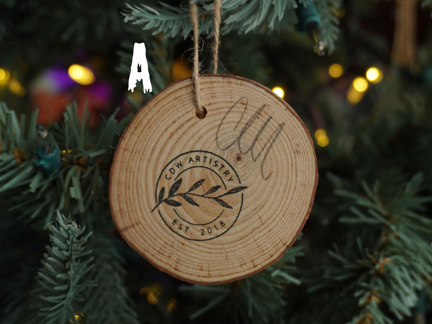 Ghosts in a Field Hand Painted Wood Ornament, Holiday Decor, Witch Art