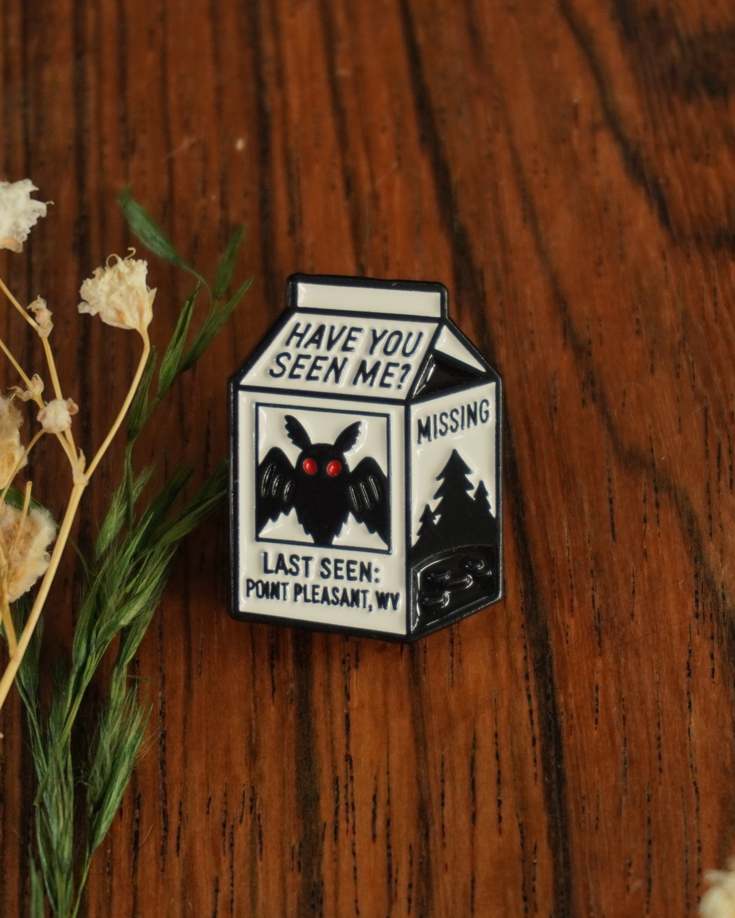 Missing person poster design on a milk cartonmothman