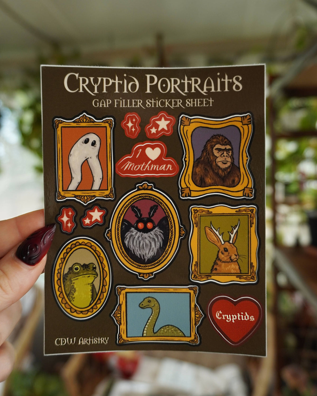 Cryptid Portraits Gap Filler Sticker Sheet