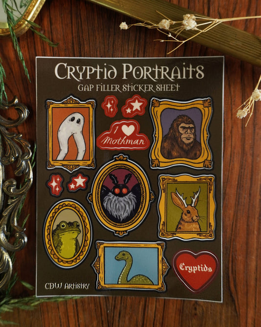 Cryptid Portraits Gap Filler Sticker Sheet
