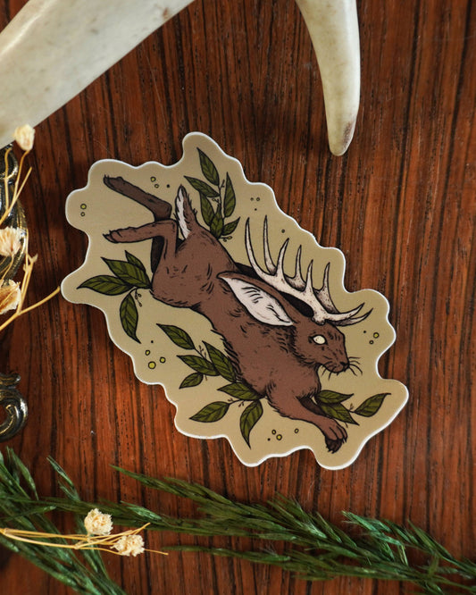 Jumping Jackalope Sticker